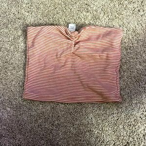 striped strapless top